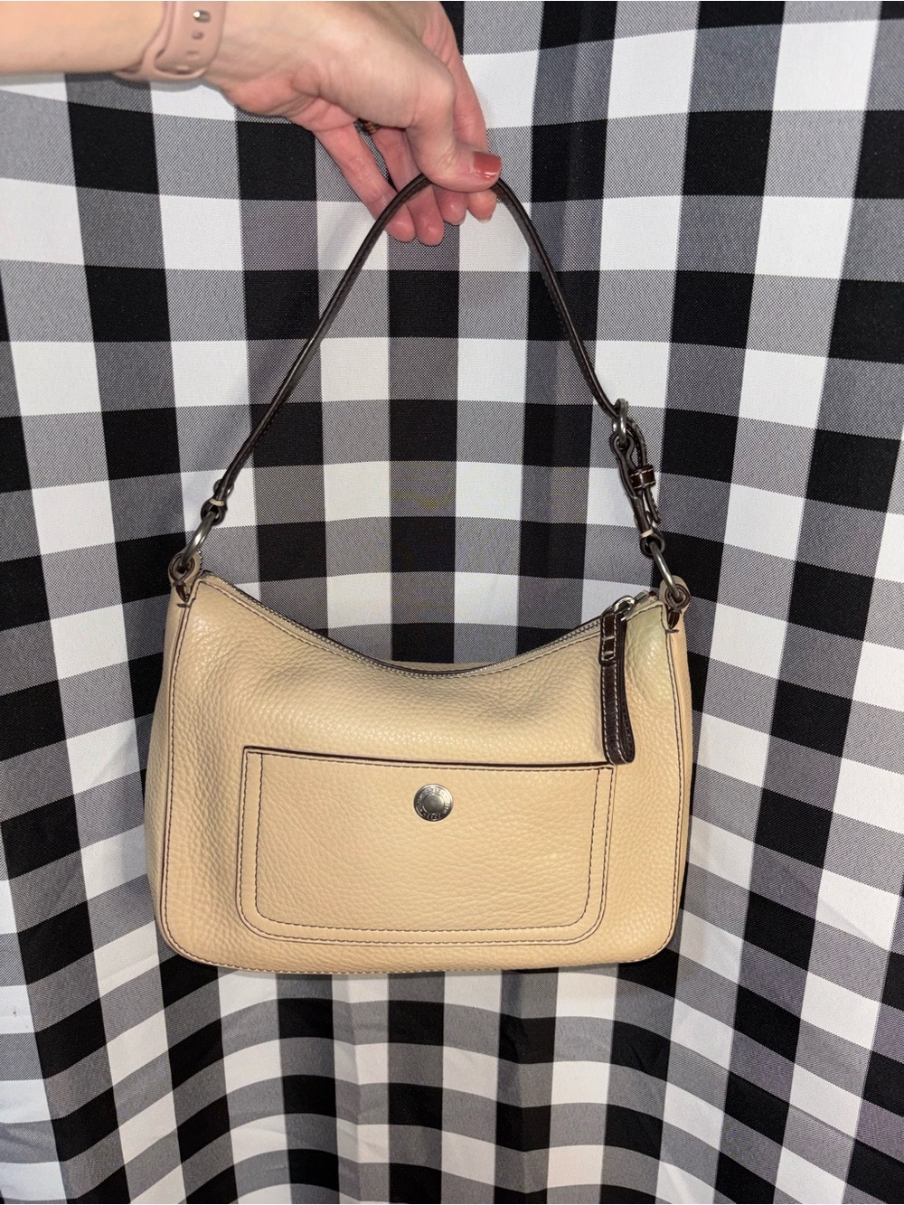 Coach Chelsea Tan Pebble Leather Hobo Shoulder Bag 2007